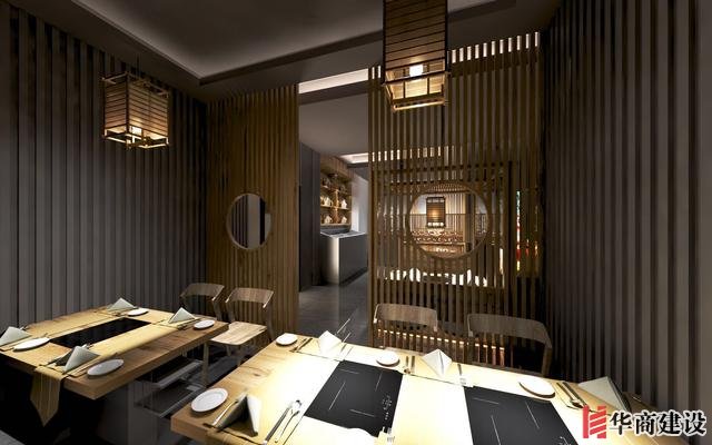 广州170平日料店装修,设计后实用餐位达到56位