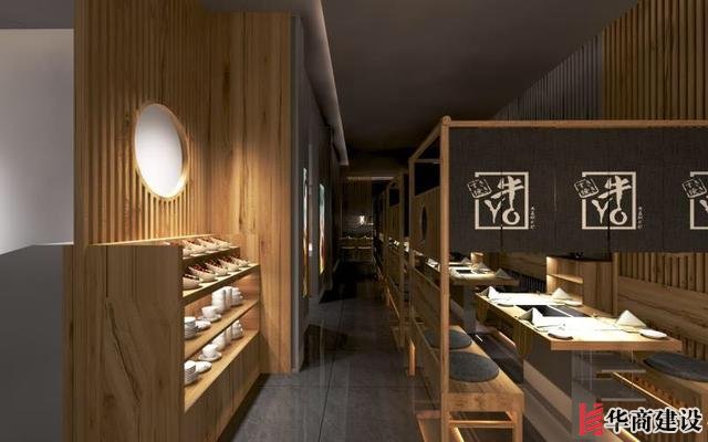 广州170平日料店装修,设计后实用餐位达到56位
